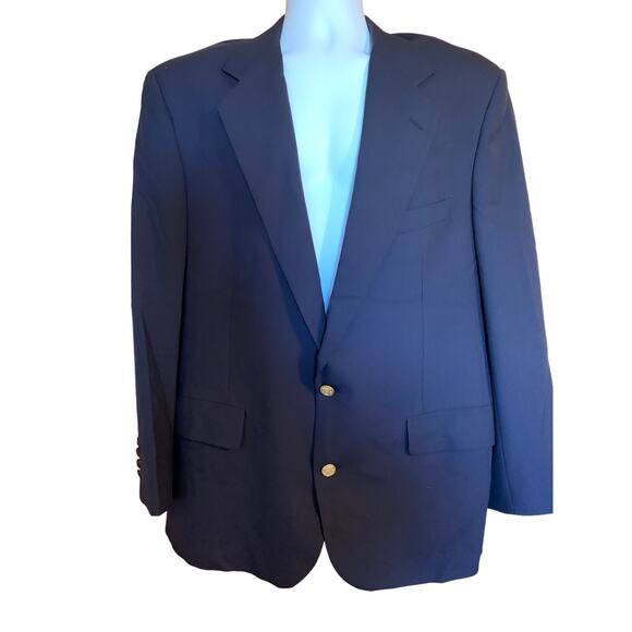 Nordstrom Plus One Navy Blue 44 Regular 100% Wool Men's Sport Coat - Picture 1 of 7